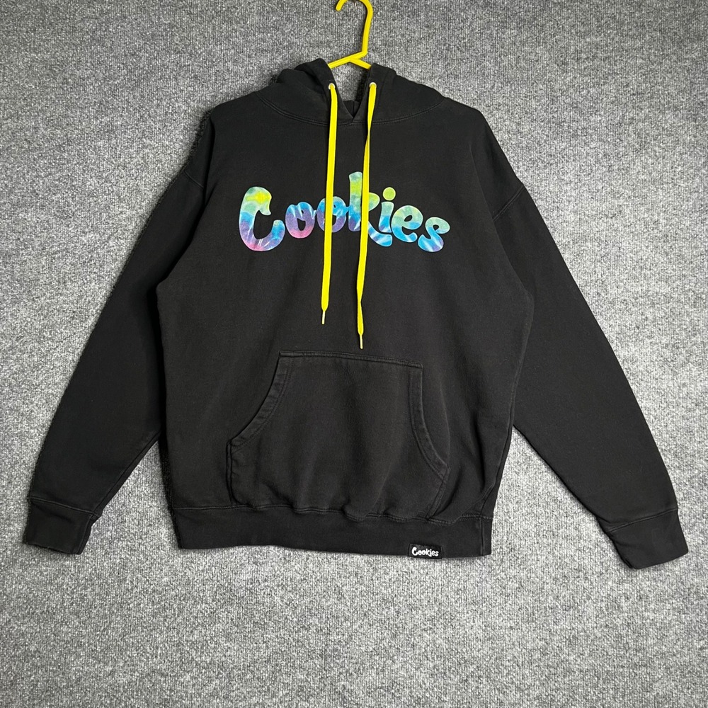 Cookies OG Mint Black Tie Dye Logo Fleece Hoodie Sweatshirt Large Streerwear